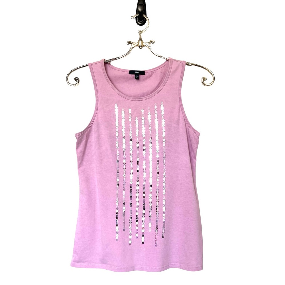 Gap Pink Sleeveless Sequence Blouse Size S